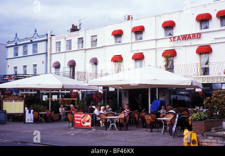 Restaurants at the seafront Weston Super Mare Somerset UK Stock Photo