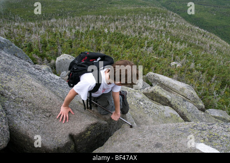 Appalachian Trail end point on Mt Katahdin, Baxter State Park, Maine USA Stock Photo