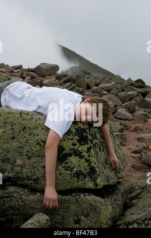 Appalachian Trail end point on Mt Katahdin, Baxter State Park, Maine USA Stock Photo