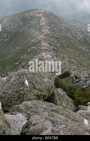 Appalachian Trail end point on Mt Katahdin, Baxter State Park, Maine USA Stock Photo