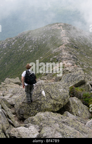 Appalachian Trail end point on Mt Katahdin, Baxter State Park, Maine USA Stock Photo