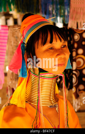 Thailand; Mae Hong Son Province; Nai Soi; 'Long Necked' Woman of the Karen Tribe Stock Photo