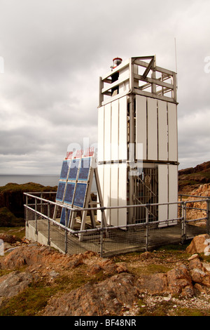Solar powered lighthouse in Shetland Stock Photo