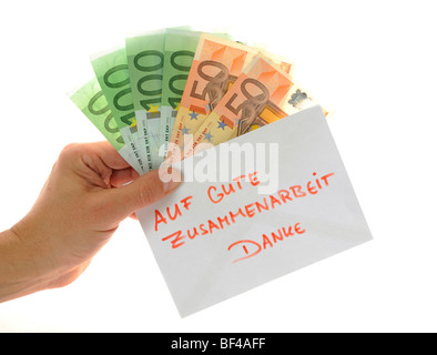 Bank notes, EURO, symbolic image for corruption, bribery Stock Photo