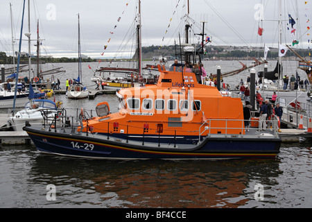 RNLI (Inner Wheel ll) Trent class Lifeboat moored in Cardiff bay Wales UK during the harbour festival 2009, Sea rescue service Stock Photo