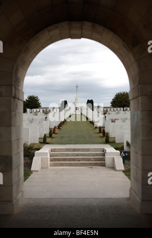 The Tynecot Commonwealth Military Cemetery for World War One soldiers killed at or near Ypres or Ieper in Belgium Stock Photo