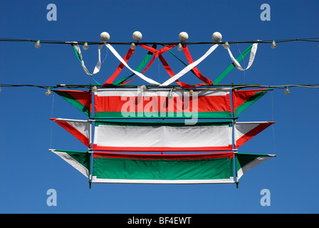 National flag, decorations for a public holiday, Keszthely, Lake Balaton, Balaton, Hungary, Europe Stock Photo