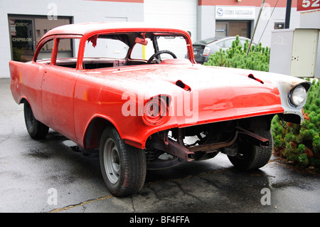 Old 1956 Red Chevrolet Bel Air (hard top) Stock Photo