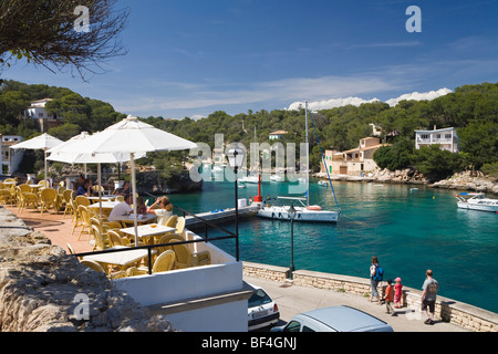 Cafe and harbour of Cala Figuera, Mallorca, Majorca, Balearic Islands, Mediterranean Sea, Spain, Europe Stock Photo