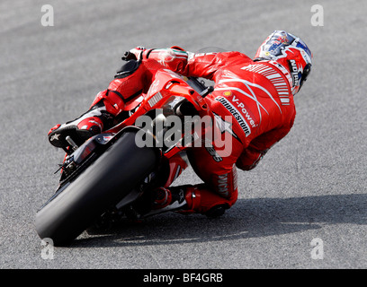 Motorcycle racer Casey Stoner on a Ducati motorcycle Stock Photo