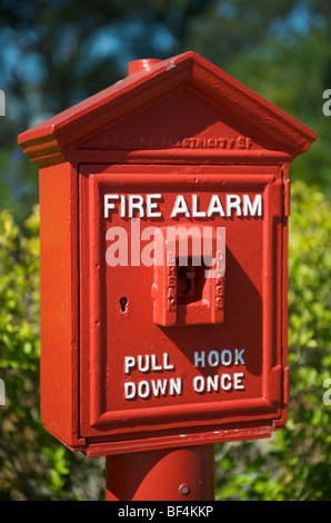 Cast iron fire alarm in Golden Gate Park, San Francisco, California, USA Stock Photo