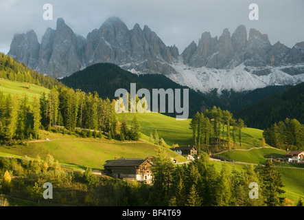 Odle Mountains above Val di Funes, Dolomites, Italy Stock Photo