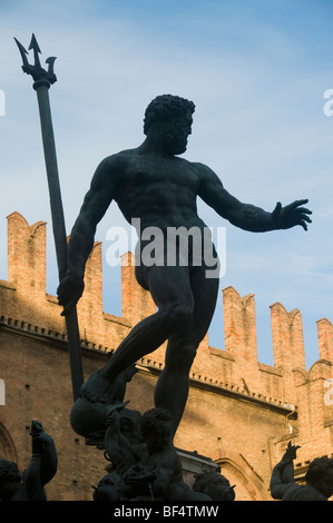 Neptune Fountain (Fontana di Nettuno) by Giambologna, Piazza Maggiore, Bologna, Italy Stock Photo