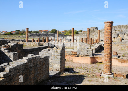 Partial view of the Roman Thermal House Location: Conimbriga ruins/Condeixa villa Country: Portugal Stock Photo
