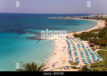 View on the sandy beaches of Ayia Napa, Cyprus, Greece, Europe Stock Photo