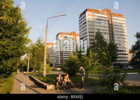 Row of apartment blocks, Ekaterinburg, Russia Stock Photo