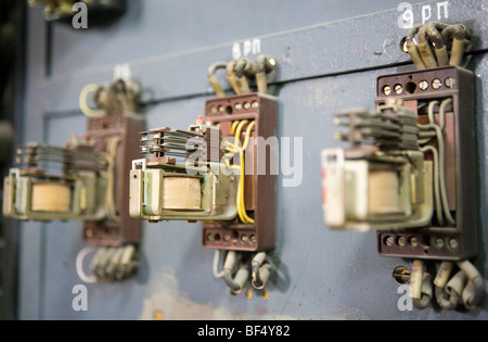 Industrial electrical components and connections Stock Photo