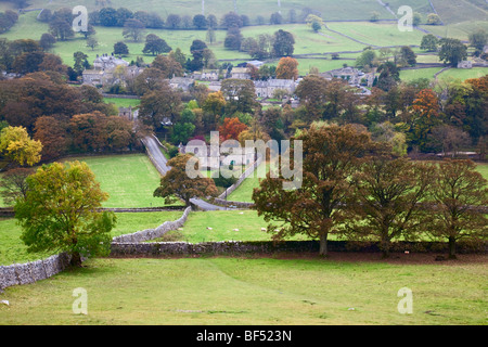 Autumn colours of Arncliffe in Littondale the Yorkshire Dales National Park Stock Photo