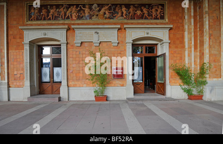 Open foyer with wall paintings, Trinkhalle pump hall, Baden-Baden, east wing, Baden-Wuerttemberg, Germany, Europe Stock Photo