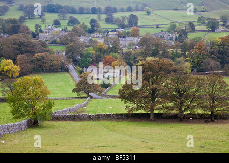 Autumn colours of Arncliffe in Littondale the Yorkshire Dales National Park Stock Photo