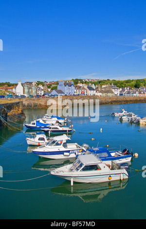 Boats Moored in Portpatrick Harbour, Dumfries and Galloway, Scotland Stock Photo