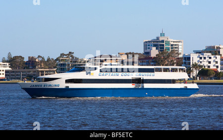 Captain Cook Cruises ferry on the Swan River Stock Photo