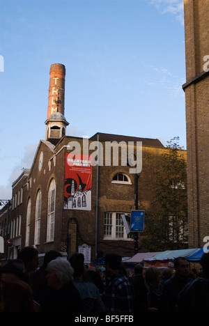 Chimney of Old Truman Brewery Brick Lane in East End, East London England UK Stock Photo