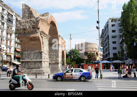 Galerius Arch and The Rotunda in the city centre of Thessaloniki northern Greece Stock Photo