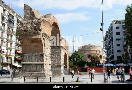 Galerius Arch and The Rotunda in the city centre of Thessaloniki northern Greece Stock Photo