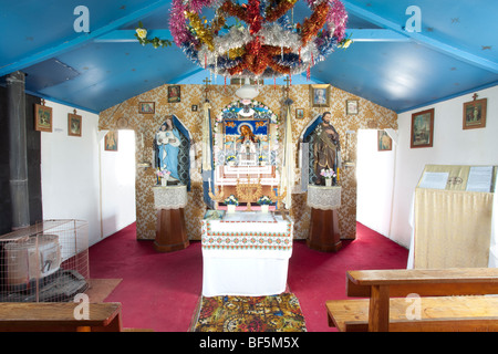 Ukrainian prisoner of war camp inside a hut that was used as a chapel for the inmates near Hallmuir Lockerbie Scotland UK Stock Photo