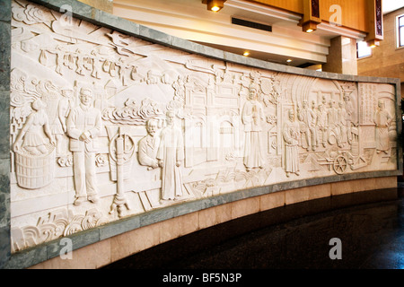 Carved wall in Zhangyu Wine Culture Museum, Yantai City, Shandong, China Stock Photo