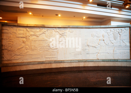 Carved wall in Zhangyu Wine Culture Museum, Yantai City, Shandong, China Stock Photo