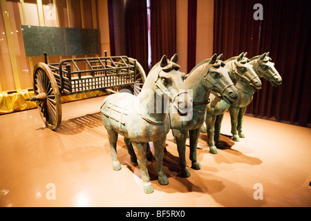Chinese ancient chariot in The Art Of War Culture City Of China, Huimin County, Binzhou City, Shandong, China Stock Photo