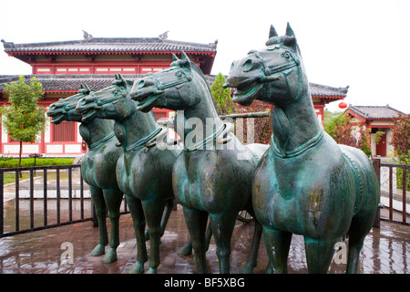 Bronze horses in The Art Of War Culture City Of China, Huimin County, Binzhou City, Shandong, China Stock Photo