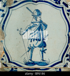 Netherlands Holland  Museum blue tile tiles soldier  17-18 Century Stock Photo