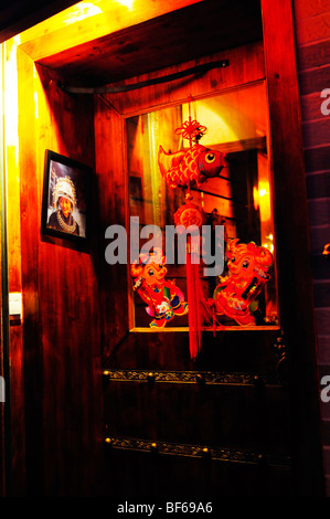 Chinese traditional ornaments in a trendy bar, Bar Street, Changsha City, Hunan Province, China Stock Photo