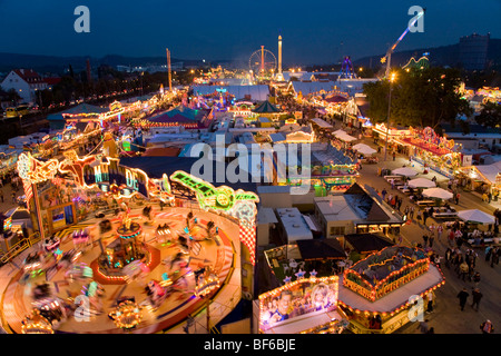 Volksfest on Cannstatter Wasen, Rides , Bad Cannstatt, Stuttgart, Baden-Wuerttemberg, Germany Stock Photo