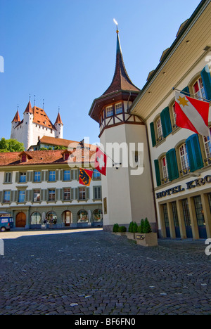 City of Thun Switzerland Alps. Building of the old city hall Stock Photo