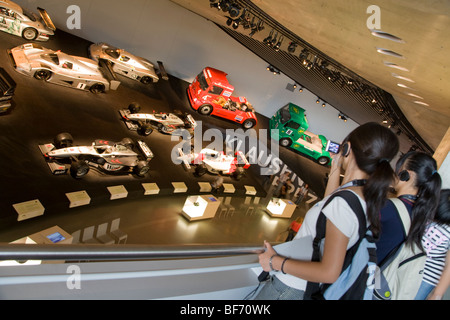 Teenagers at Mercedes-Benz-Museum in Stuttgart, Baden-Wurttemberg, Germany Stock Photo
