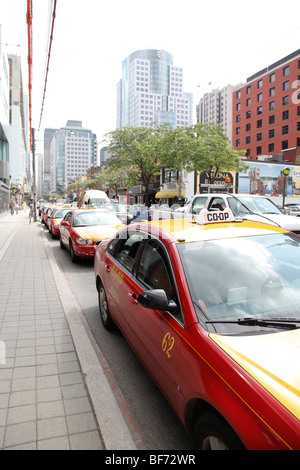 Line of Taxis in Toronto, Canada Stock Photo