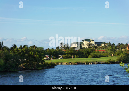 Golf course, Villa DuPont in background, Varadero, Matanzas, Cuba, West Indies Stock Photo