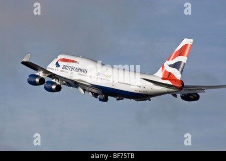 A British Airways Boeing 747 jumbo jet on departure Stock Photo