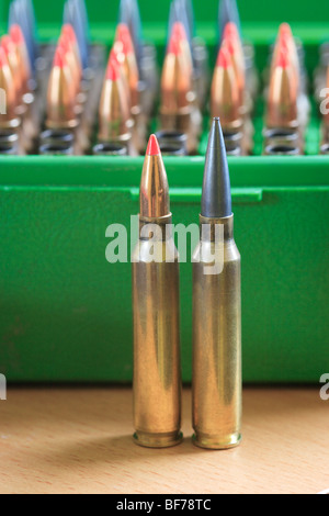 .223 Hollow Point & Ballistic Tip Ammunition Stock Photo