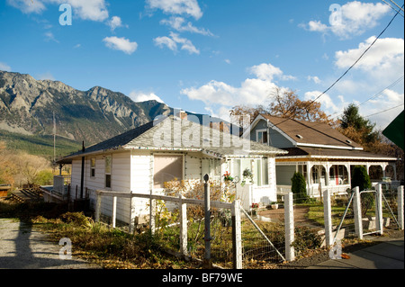 Historic Victorian era houses and buildings.   Lillooet BC, Canada Stock Photo