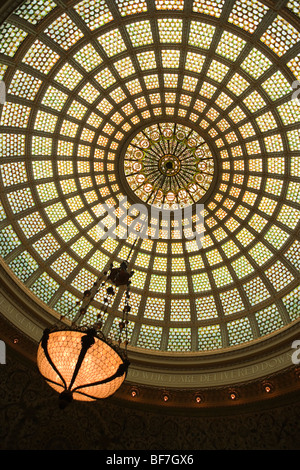 Tiffany stained glass dome, Chicago Cultural Center, Chicago, Illinois, United States of America Stock Photo