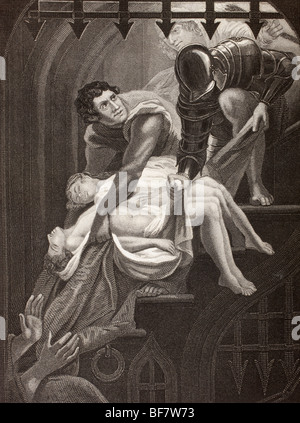 The murder of the Princes in the Tower Stock Photo