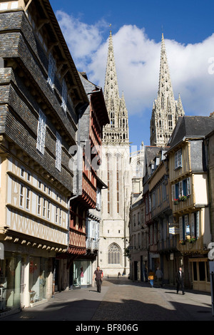 Quimper (29): 'Rue Keréon' street Stock Photo