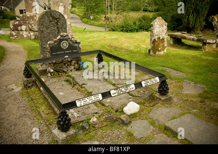 Rob Roy family grave in the graveyard of Balquhidder Parish Church. Perthshire, Scotland. Stock Photo