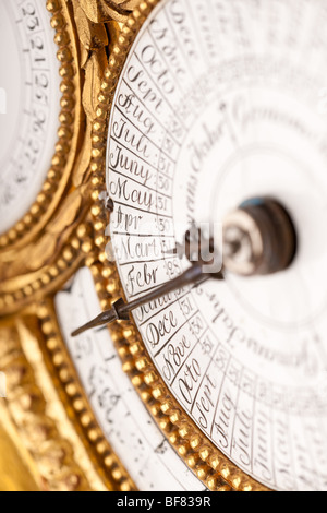 Close-up of  historic antique clock, macro lens Stock Photo