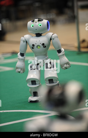 RoboCup 2009, Graz, robot world championship, robotics, humanoid, Nao-robot, glare Stock Photo